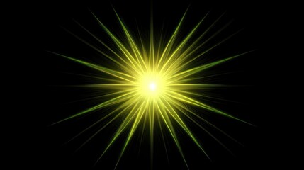 A bright yellow burst design with sharp, glowing rays radiating from a vibrant center.
