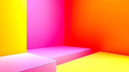 Obraz premium Bright colorful walls create vibrant atmosphere in modern interior
