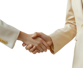 Business handshake on corporate digital isolated on transparent background png