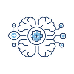 Health Care Icon World Health Day AI-powered healthcare technology line icon