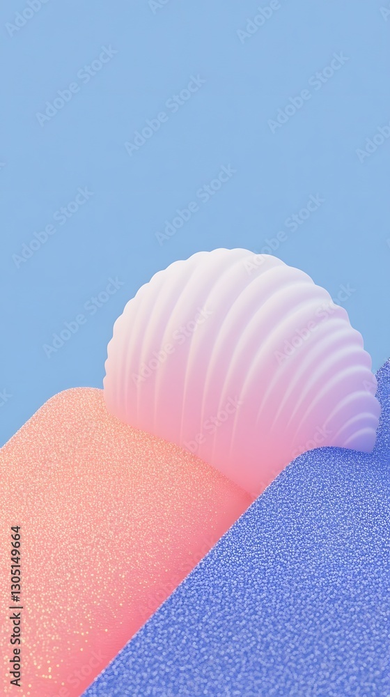 Poster an abstract digital image depicts textures and shapes with color