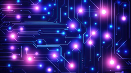 Tech Circuit Board Glow Background