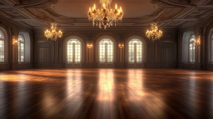Obraz premium Grand Ballroom, Sunlight, Empty Room, Luxurious Interior