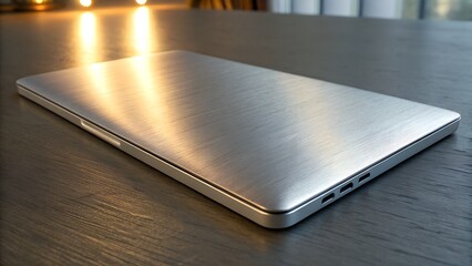 Silver Laptop Closed on Table