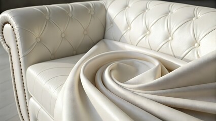 Obraz premium Draped Fabric on Leather Sofa