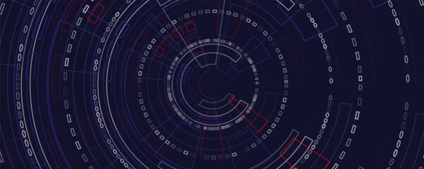 circle blue vector abstract technology background.
