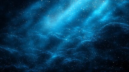 Obraz premium Celestial Waves Dark Blue Cosmic Landscape