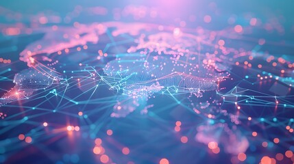 Global Network Connections: A Digital World Map Visualization