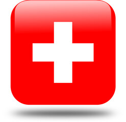 Obraz premium square 3d look flag of Switzerland