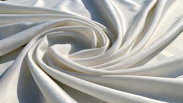 White Satin Fabric Drape