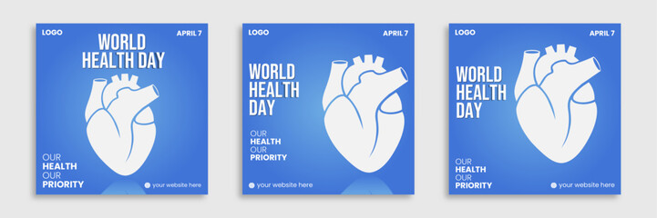 Professional world Health Day social media post vector template Design Fully editable.