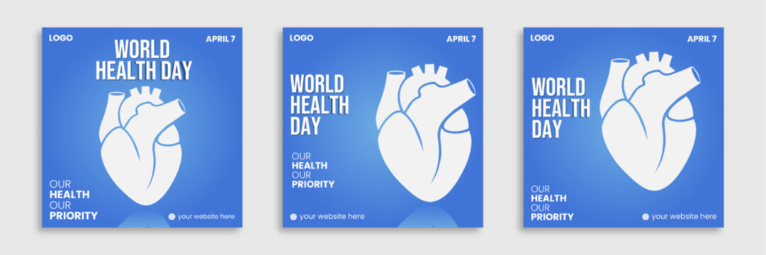 Professional world Health Day social media post vector template Design Fully editable.