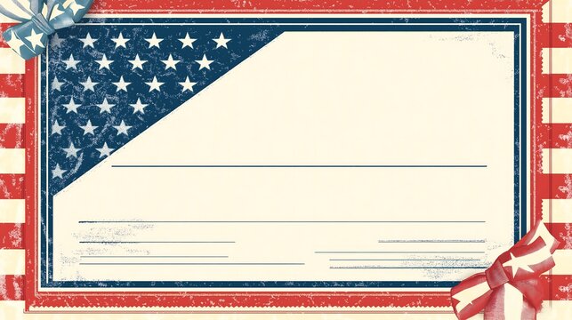 Festive certificate design featuring red white and blue colors
