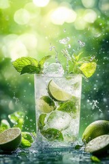 Refreshing Mint Lemonade with Lime Slices