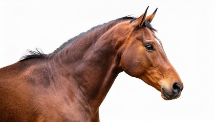 brown horse isolated on transparent background cutout