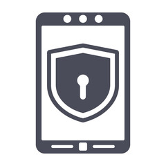 Security, Shield, and Smartphone Icon - Vector Graphic for Digital Protection