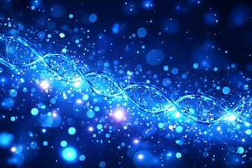 DNA Helix Lights in Science Background