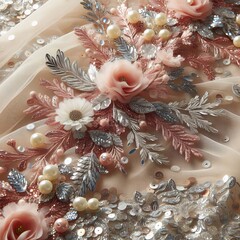 Sequin Organza Embellished with sewn on sequins for added sparkl