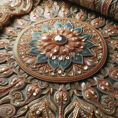 Sequined Brocade Technically embellished Brocade with sequins at