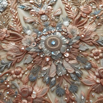 Sequin Embroidered Chiffon Chiffon fabric adorned with both sequ