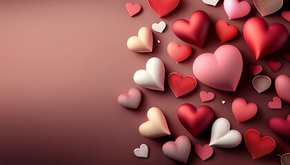 valentine background with hearts generative ai