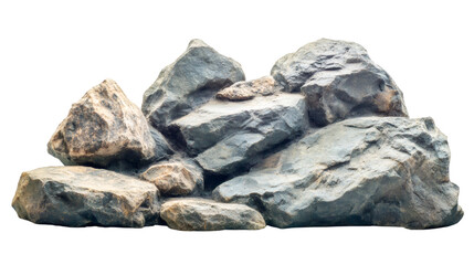 Naklejka premium Granite rocks forming a natural pedestal isolated on transparent background, ideal for photo manipulations