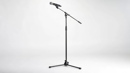 Microphone on Stand, Isolated on White Background