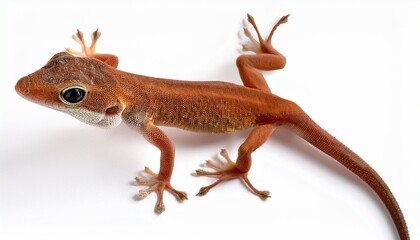 Naklejka premium brown anole isolated with a clear background in high definition showing its unique features and textures suitable for educational or wildlife illustrations