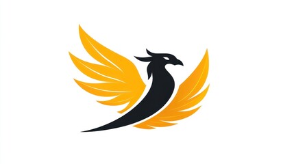 Obraz premium Phoenix bird logo, abstract design, graphic illustration, for branding, company identity