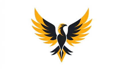 Obraz premium Powerful Phoenix Symbol in Flight, Symbolic Design for Motivation and Inspiration