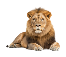 Relaxing lions in african wilderness isolated on transparent background png