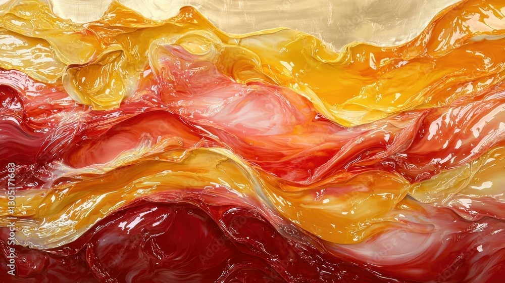 Aufkleber vibrant swirls of yellow, orange, and red create an abstract display that evokes warmth and movement