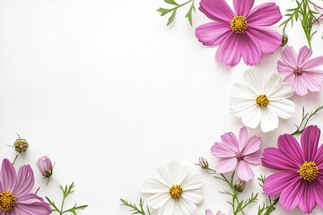 Fototapeta premium Many different coloring flowers in the summer isolated on white background