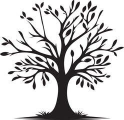 Obraz premium Vector tree silhouette. Tree silhouette icon. Tree illustration icon. Silhouette tree illustration.