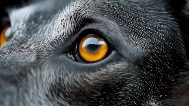 Portrait of a Grey Dog with Expressive Eyes