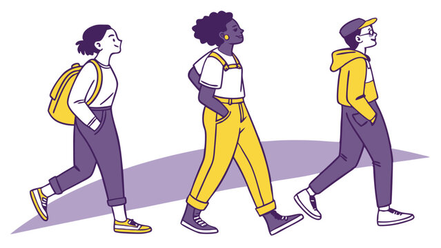 group of non binary people vector illustration