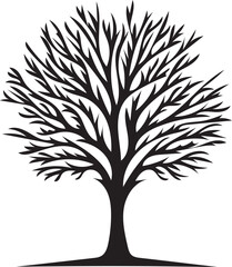 Obraz premium Vector tree silhouette. Tree silhouette icon. Tree illustration icon. Silhouette tree illustration.