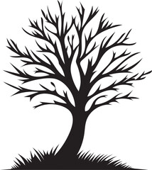 Obraz premium Vector tree silhouette. Tree silhouette icon. Tree illustration icon. Silhouette tree illustration.