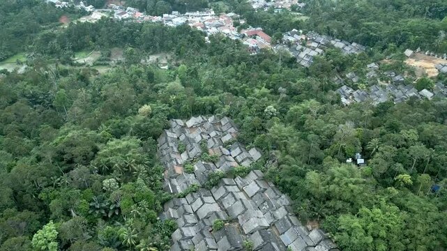 The traditional village of the Outer Baduy Tribe in the middle of the forest close to the outside world in Banten, Indonesia. The Baduy Tribe always maintains customs and lives in harmony with nature.