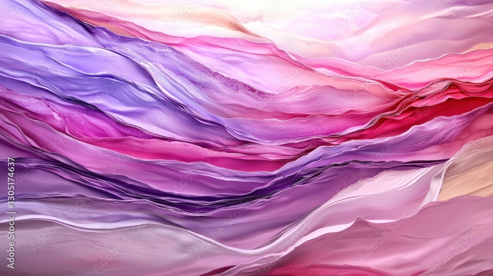 Aufkleber this artwork features flowing waves in various shades of pink and purple, creating a mesmerizing abs