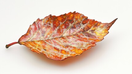 Fototapeta premium Autumn leaf, isolated, on white background, fall foliage