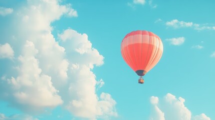 Fototapeta premium Summer hot air balloon adventure scenic sky photography bright blue skies aerial view joyful journey