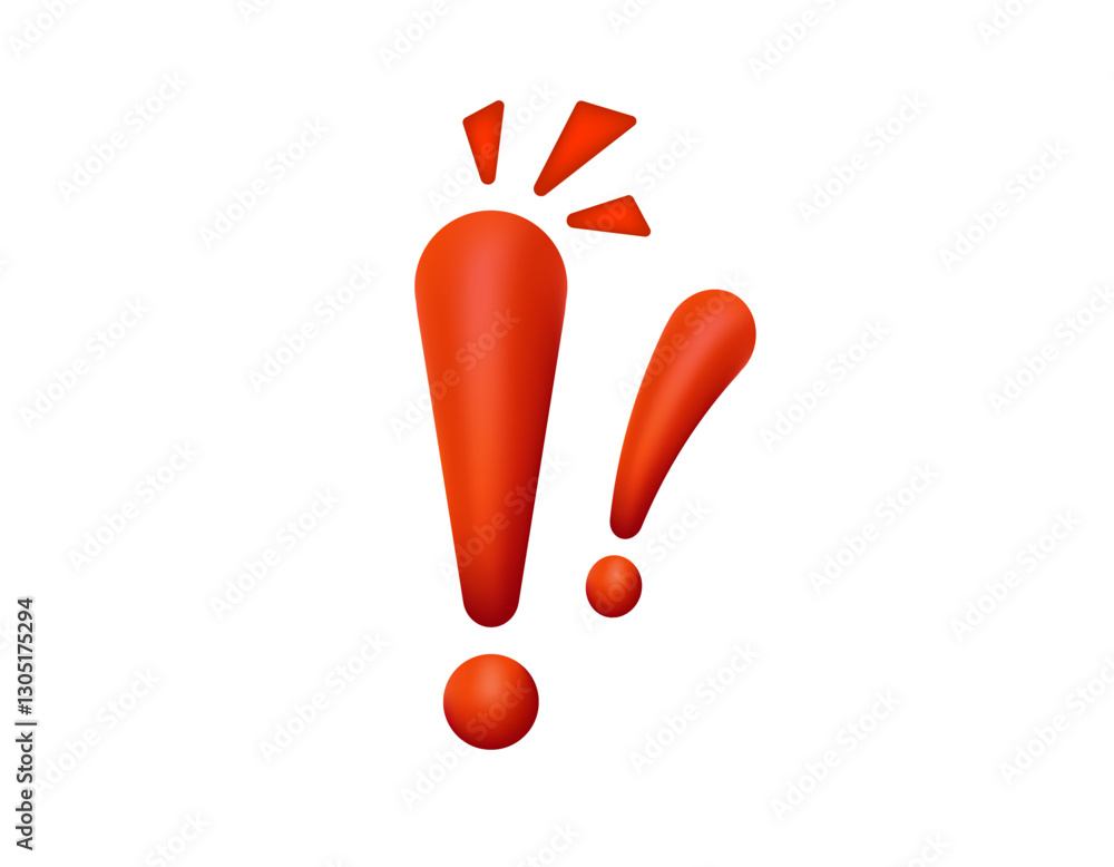 Aufkleber bold red exclamation and question marks for expressing excitement or asking questions.
