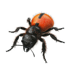 Obraz premium 3D icon of Velvet ant (Cow killer) isolated on transparency background