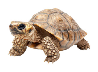 Observing spurred tortoises in nature isolated on transparent background png