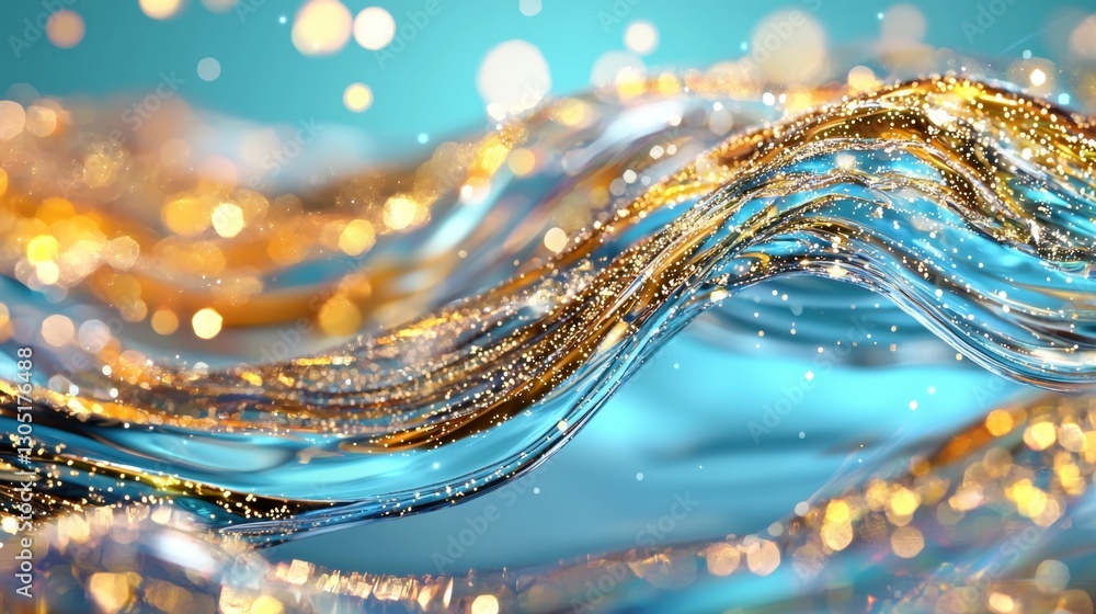 Aufkleber intricate patterns of shimmering water create a magical atmosphere, showcasing delicate waves and go