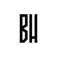 BH monogram logo design letter text name symbol monochrome logotype alphabet character simple logo