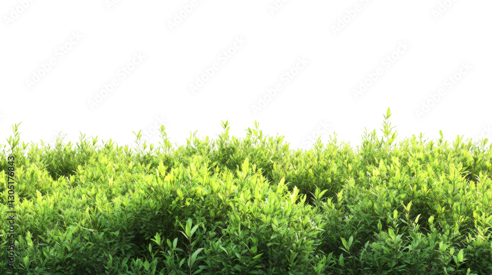Aufkleber vibrant green bushes form a natural border, perfect for adding a touch of nature to designs with tra