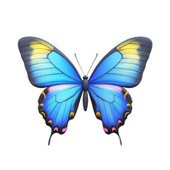 Fototapeta premium 3D icon of Blue morpho butterfly isolated on transparency background