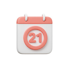 Square Calendar with Two Rings and a Date Inside - Modern Date Tracker Design
